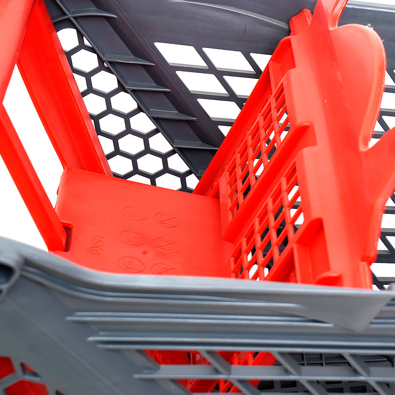 XC-PST-2. Kunststof winkelwagen + supermarkt winkelen gemakkelijk te gebruiken winkelen plastic aangepaste kleur vaste specificaties